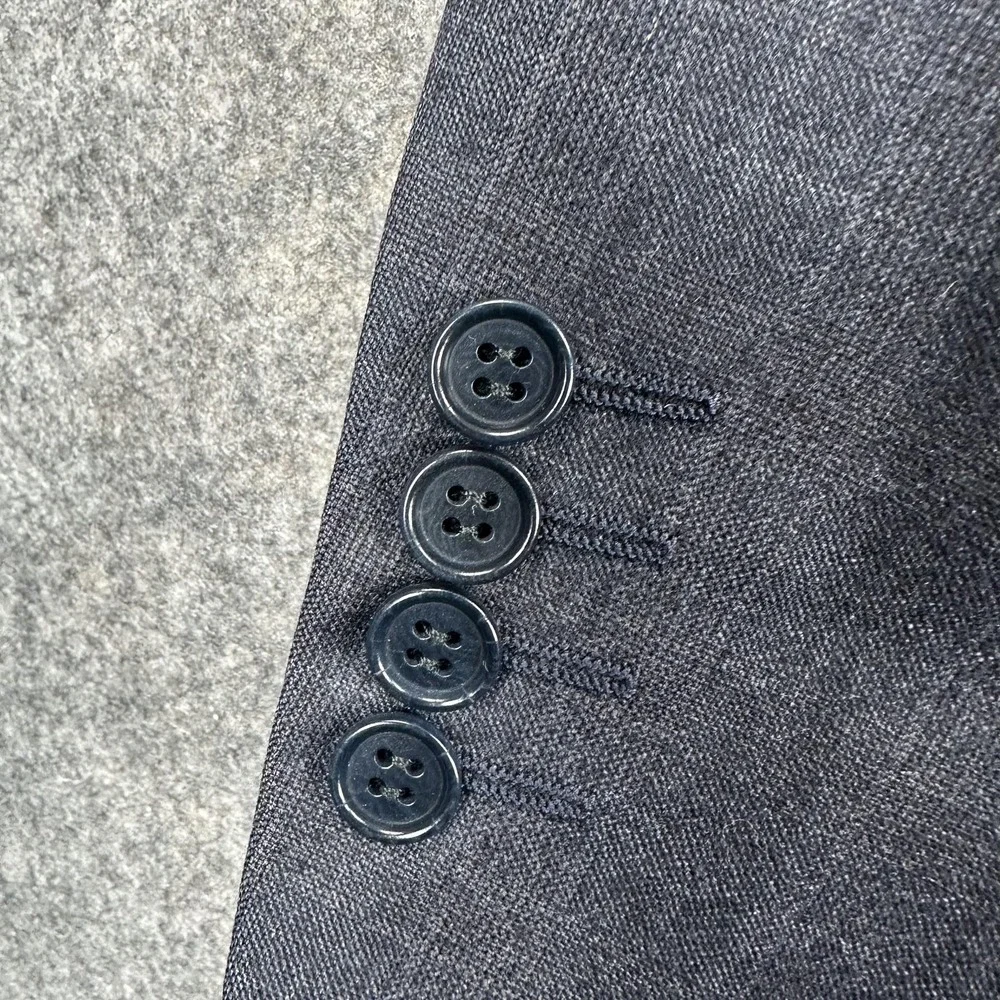 Canali Suit Jacket Mens 48‎ (58 Italy) Gray Check Super 120s Wool Made Italy